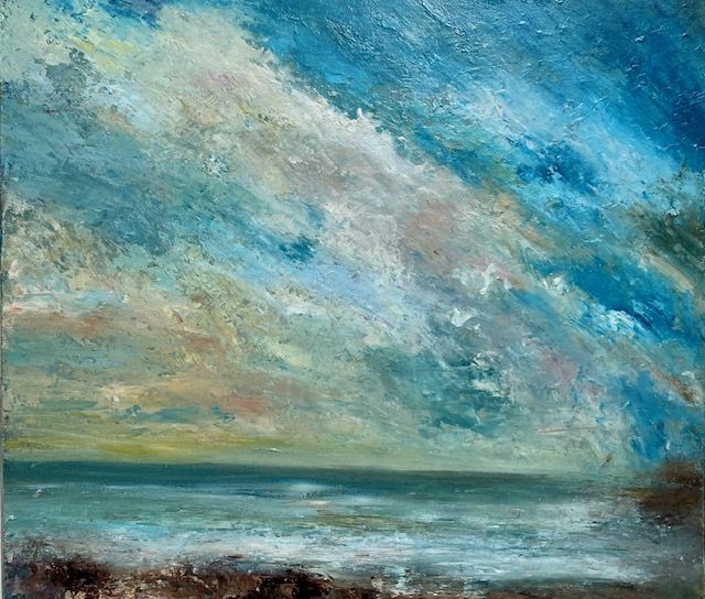 Atmospheric  oil painting  by Cornish based artist John Graver